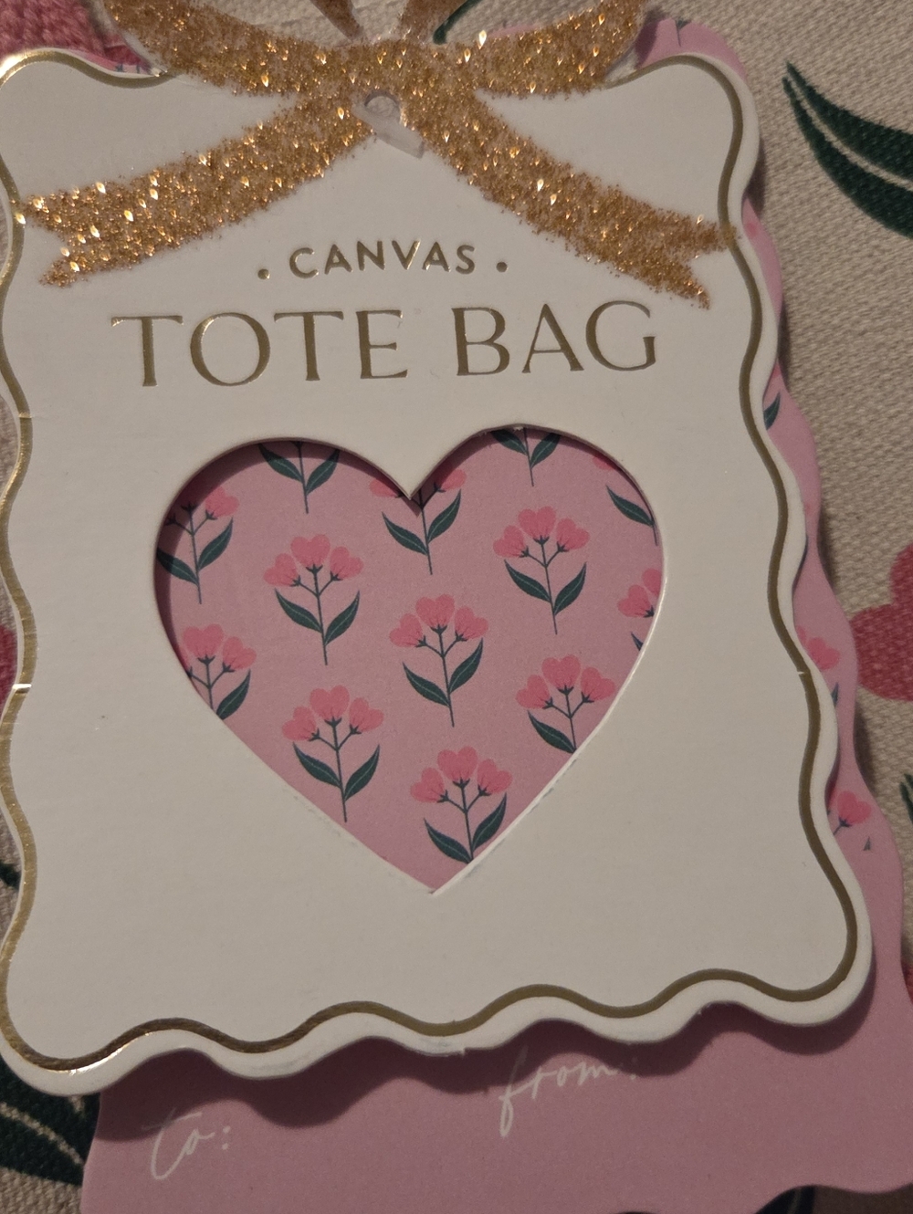 Pink Floral Tote Bag - Picture 2 of 2